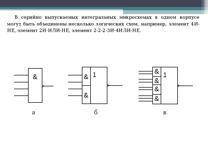 Логические схемы и или и не или не