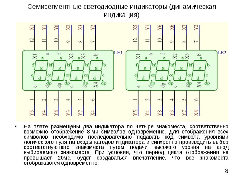 Динамическая индикация семисегментный индикатор схема