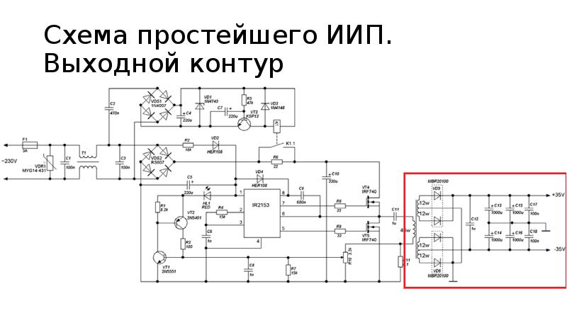 Структурная схема импульсного блока питания