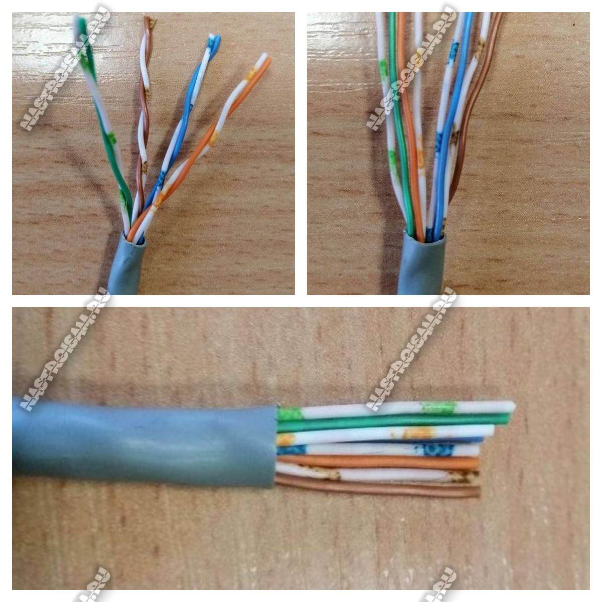 раскладка витой пары по цветам для rj45