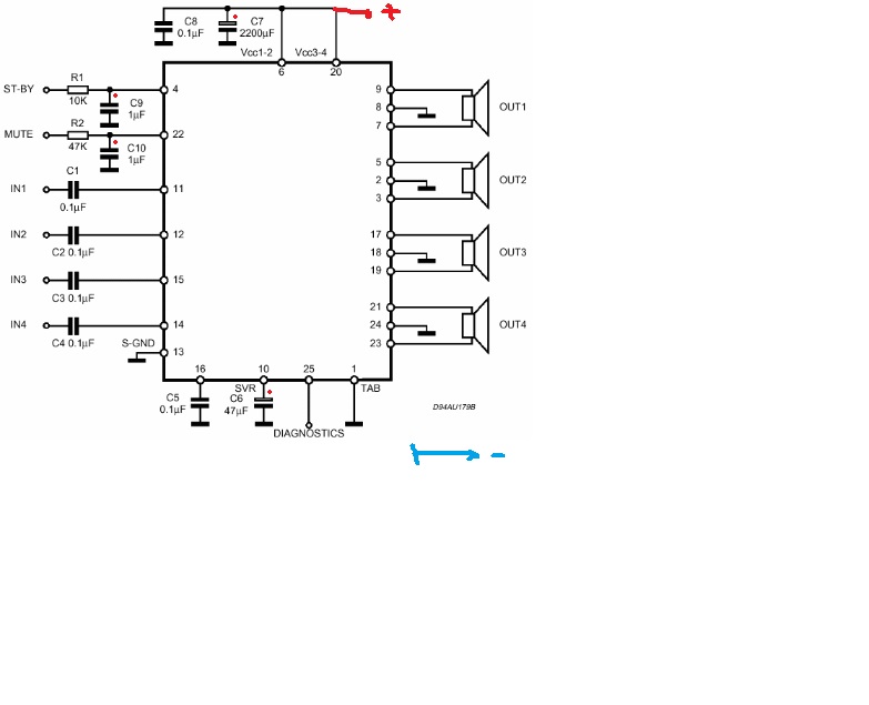 Tda7386 схема усилителя мощности