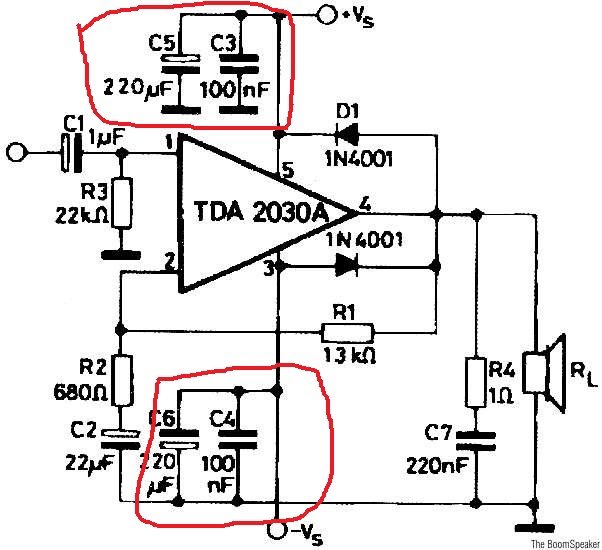 Tda2030a схема усилителя с однополярным питанием