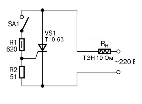 Включение симистора схема