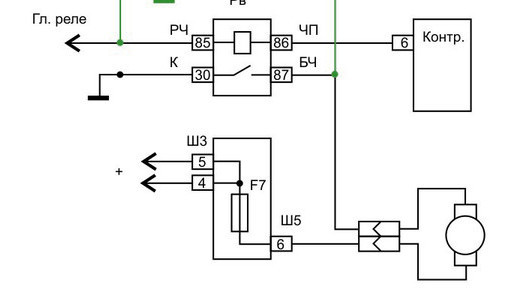 Схема главного реле ваз 2114
