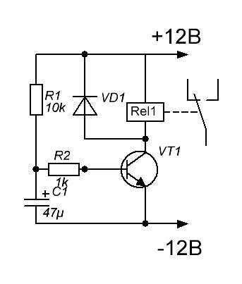Реле времени на 1 минуту схема