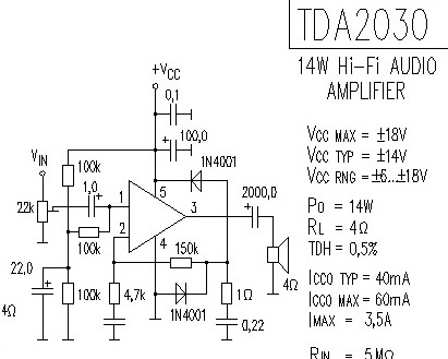 Tda2006 схема подключения