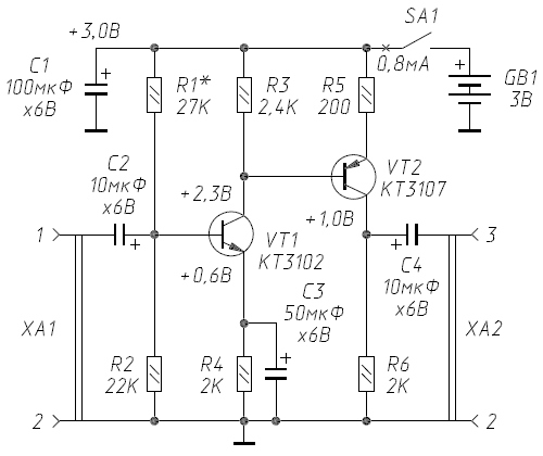 Схема предварительного усилителя на транзисторах