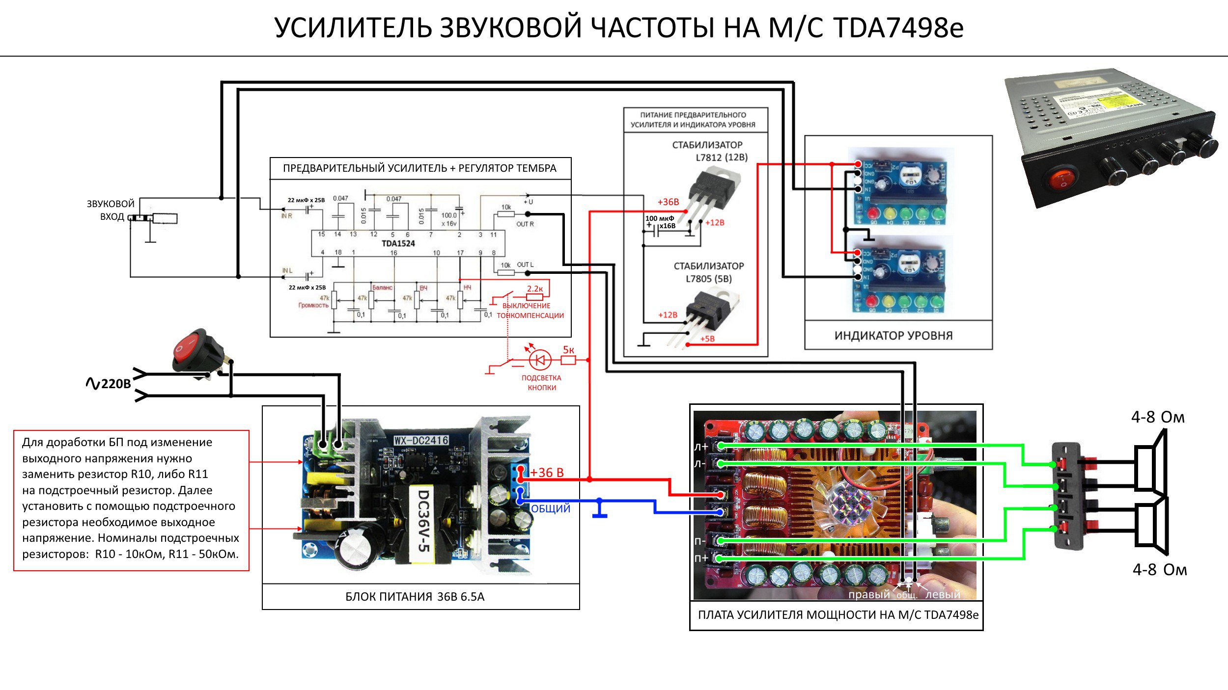 Tda7498e характеристики схема подключения