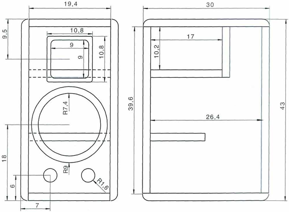 Короб для колонки 16 см чертеж