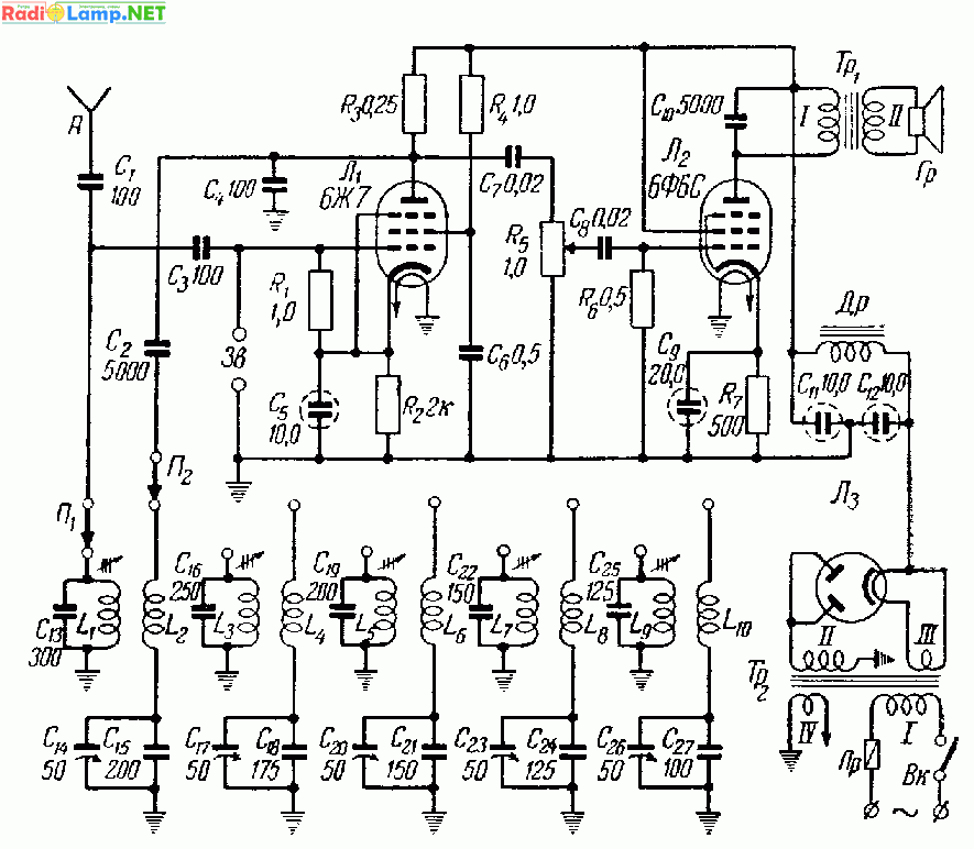 Схемы ламповых приемников на любительские диапазоны