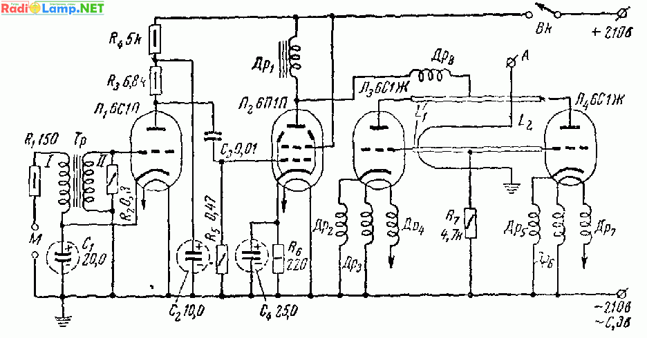 Ламповый передатчик на 3 мгц схемы