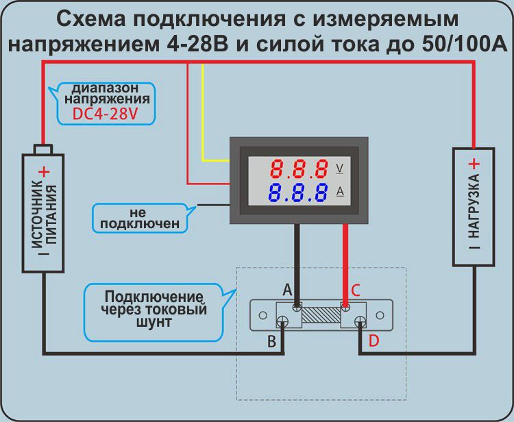 Схема подключения вольт амперметра