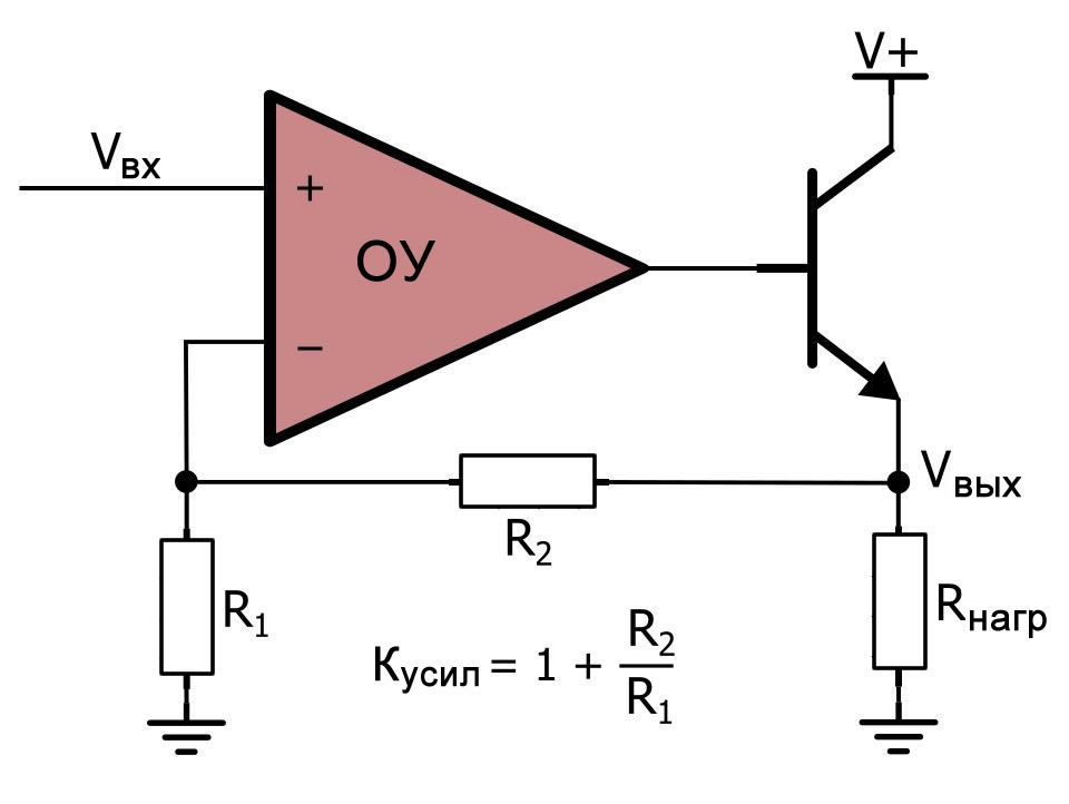 Схема повторителя на оу