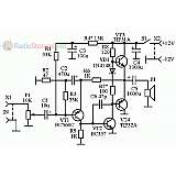 Схема простого усилителя на транзисторах TIP31, TIP32 (12В, 3Вт)