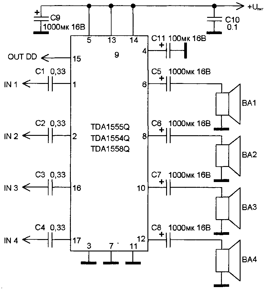 Схема усилителя нч на микросхеме