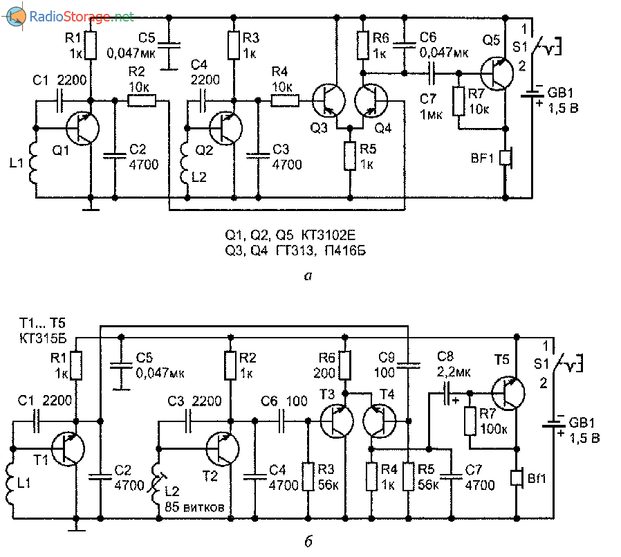 Металлоискатель на транзисторах кт315 схема