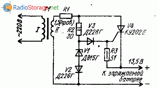 Схема регулятора напряжения на 12 вольт на тиристоре ку202н самое простое