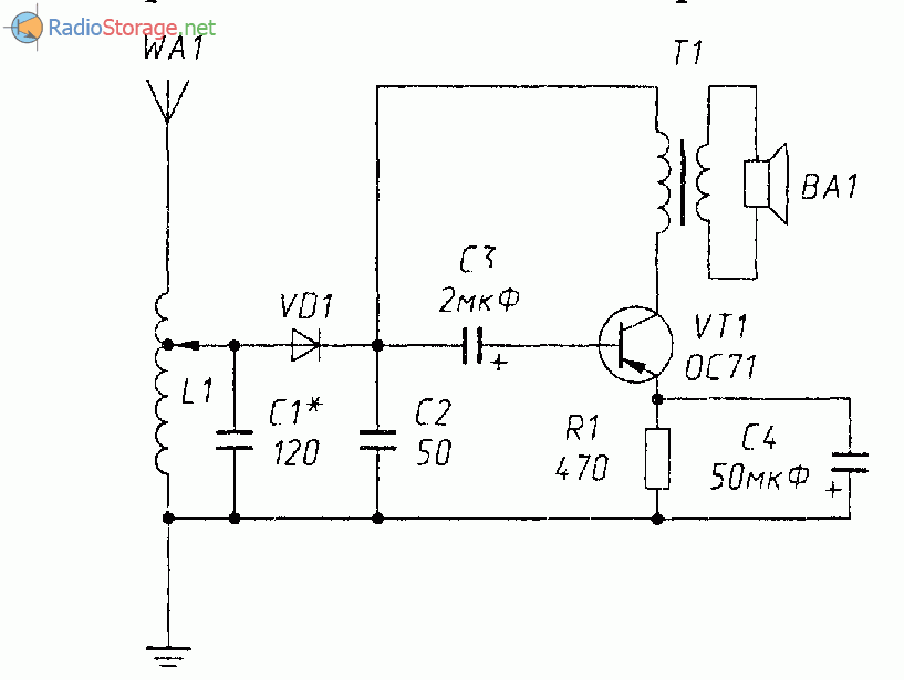 Детекторный приемник как источник энергии схема - 81 фото