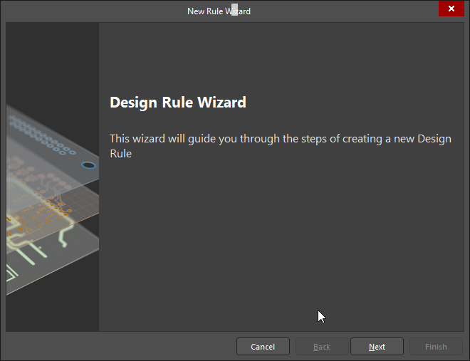 PCB design rule creation wizard