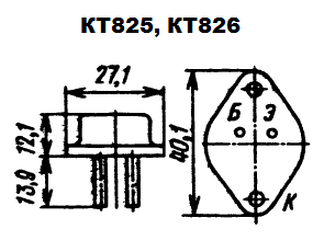 Цоколевка транзисторов КТ825, КТ826