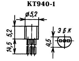 Цоколевка транзистора КТ940-1