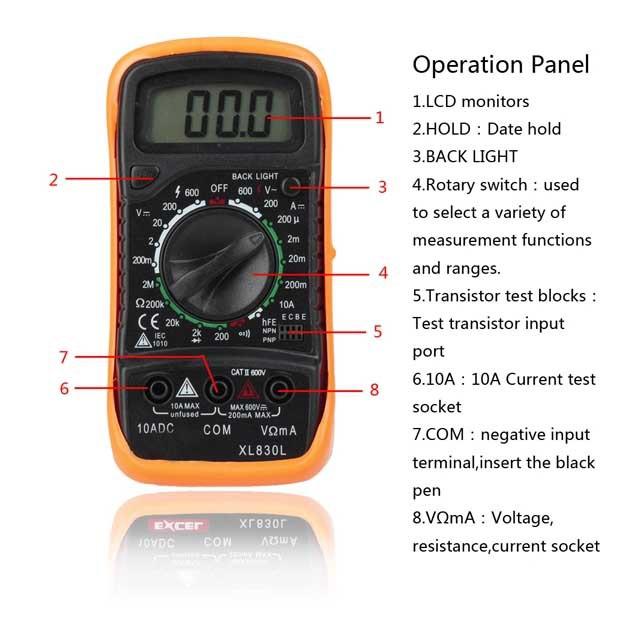 Описания b. Мультиметр xl830l. Мультиметр DT-830l обозначения. Мультиметр цифровой ВММ-830. Мультиметр xl830l расшифровка.