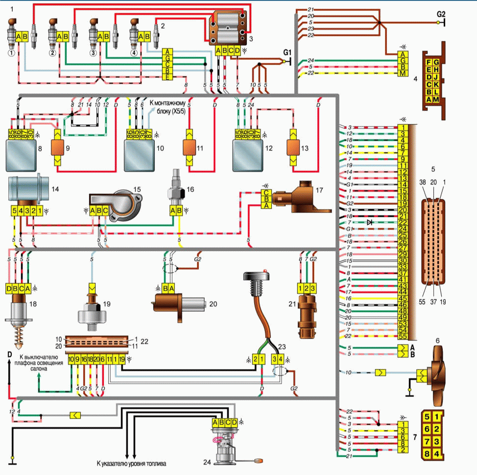 Схема электрооборудования автомобиля ваз 2115