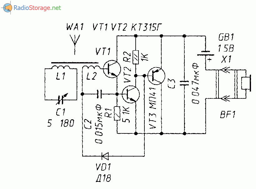 Радиоприемник схема на транзисторах