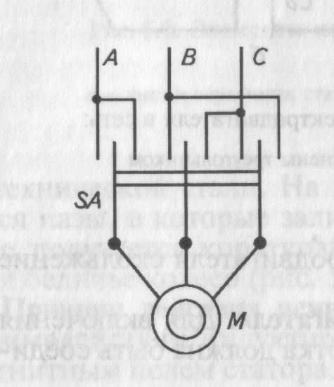 Схема реверса однофазного асинхронного двигателя 220в