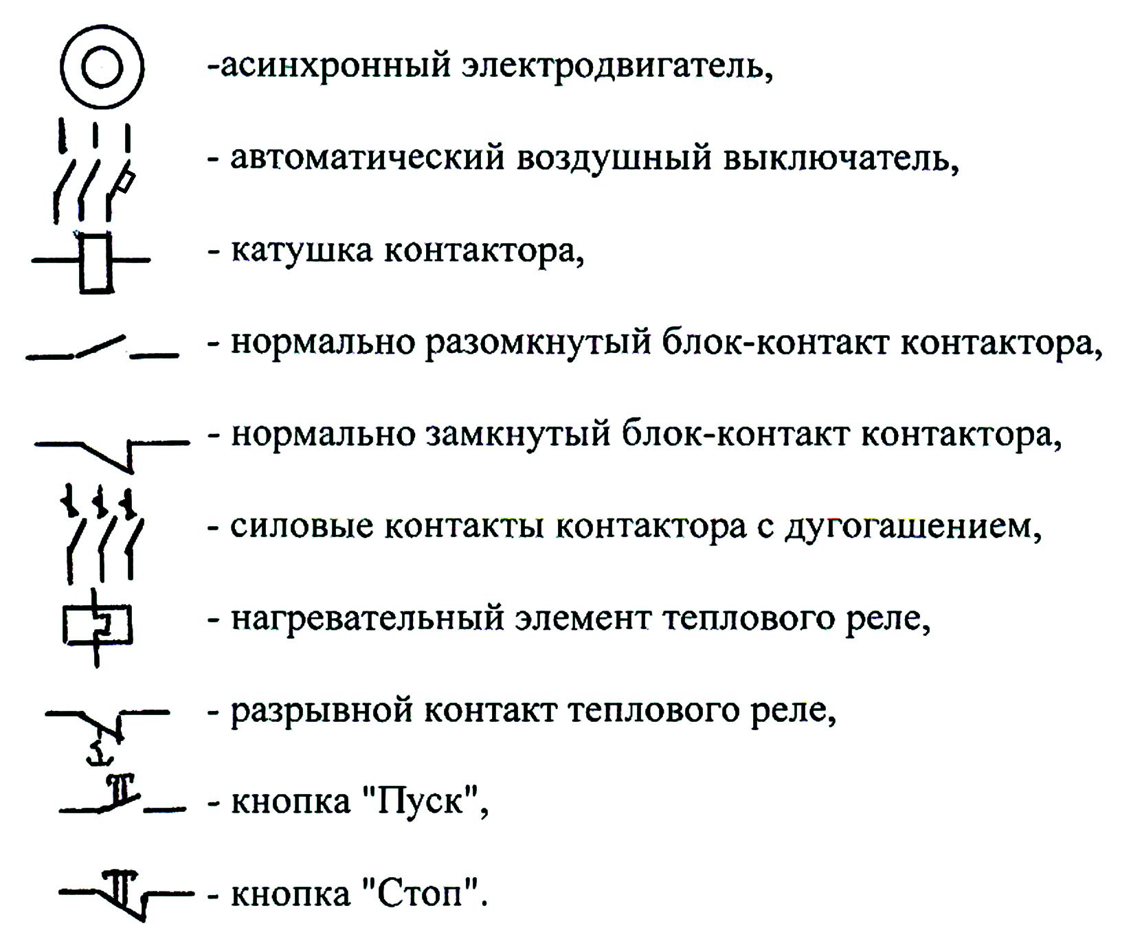 Обозначение контактов на схеме по госту