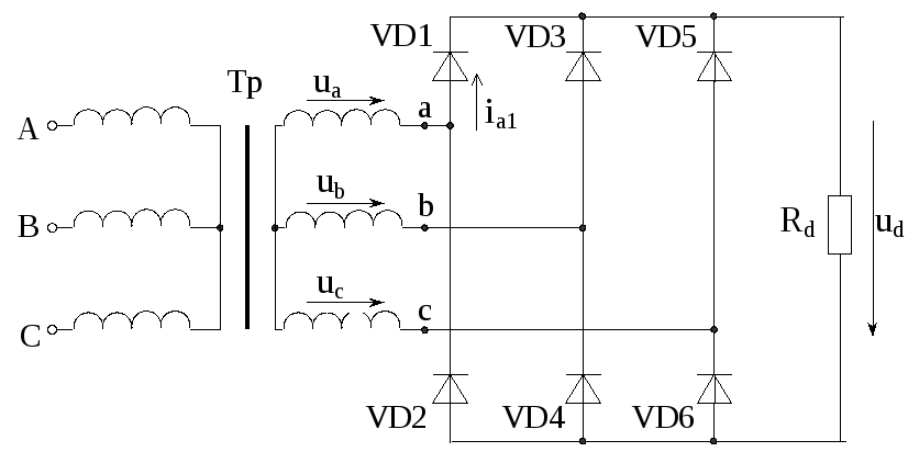 Схемы выпрямления электрического тока