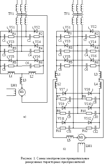 Схема тиристорного преобразователя