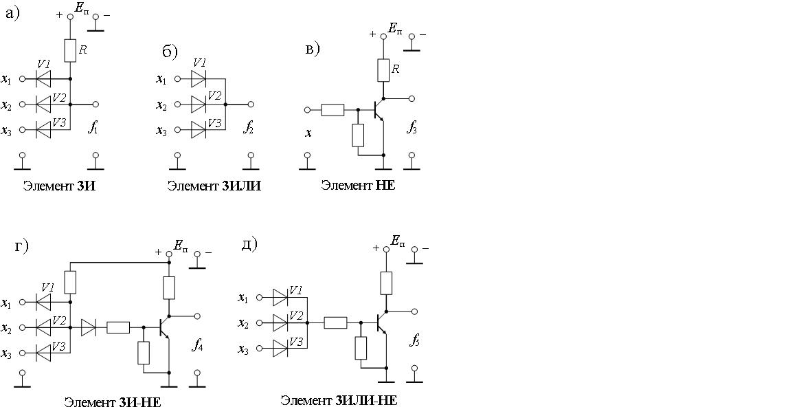 Принципиальная схема логического элемента не