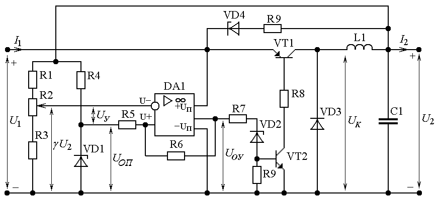 Структурная схема импульсного стабилизатора напряжения