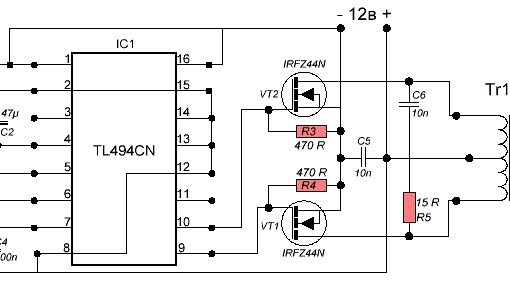 Tl494cn схема включения описание на русском схема преобразователя