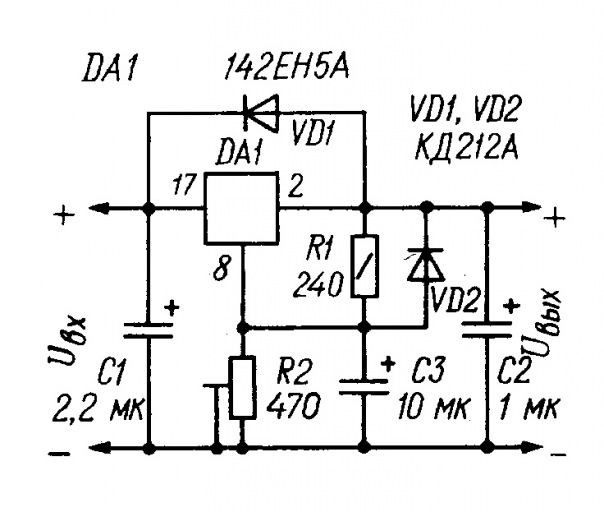 Схема стабилизатора напряжения крен8б