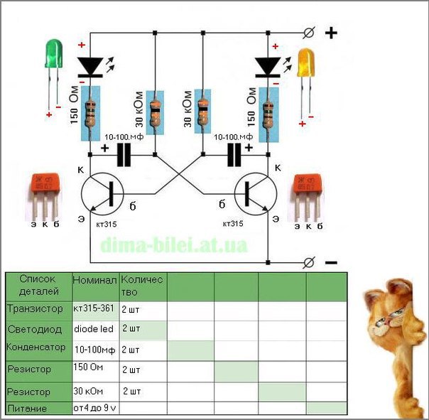 Мультивибратор на кт315 схема