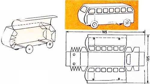 Машинка из картона схема