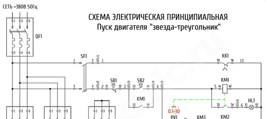 Схема подключения двигателя со звезды на треугольник через реле времени