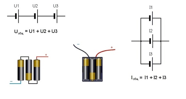 Емкость последовательно соединенных аккумуляторов