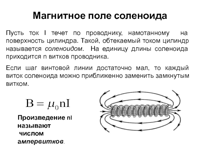 Индуктивность длинного соленоида формула