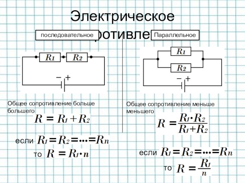 Формула параллельно соединенных резисторов