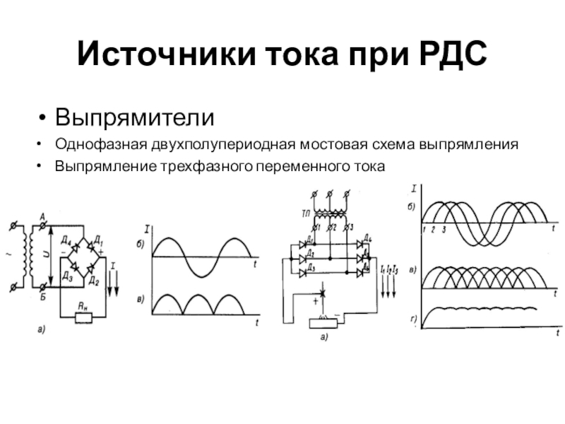 Схемы выпрямления однофазного тока