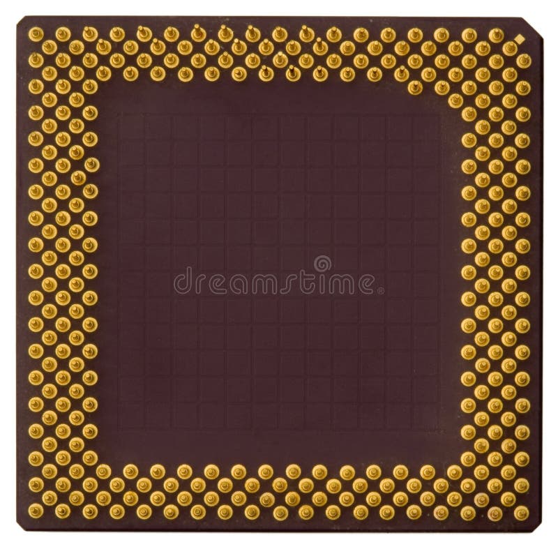 486 PC CPU. Macro - very high resolution royalty free stock photo