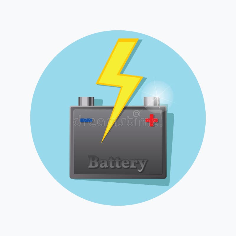 Storage battery fat icon. Vector. Storage battery fat icon. Vector illustration stock illustration