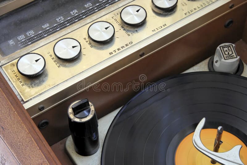 Vintage 1950 1960 hi-fi stereo radio console royalty free stock photography