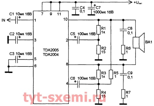 Усилитель на TDA2005