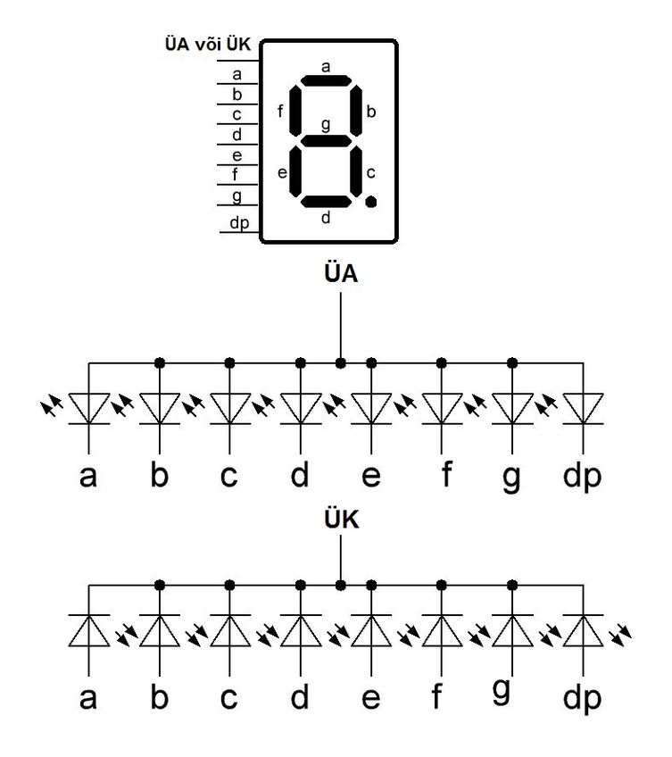 Hdsp 5501 семисегментный светодиодный индикатор схема включения