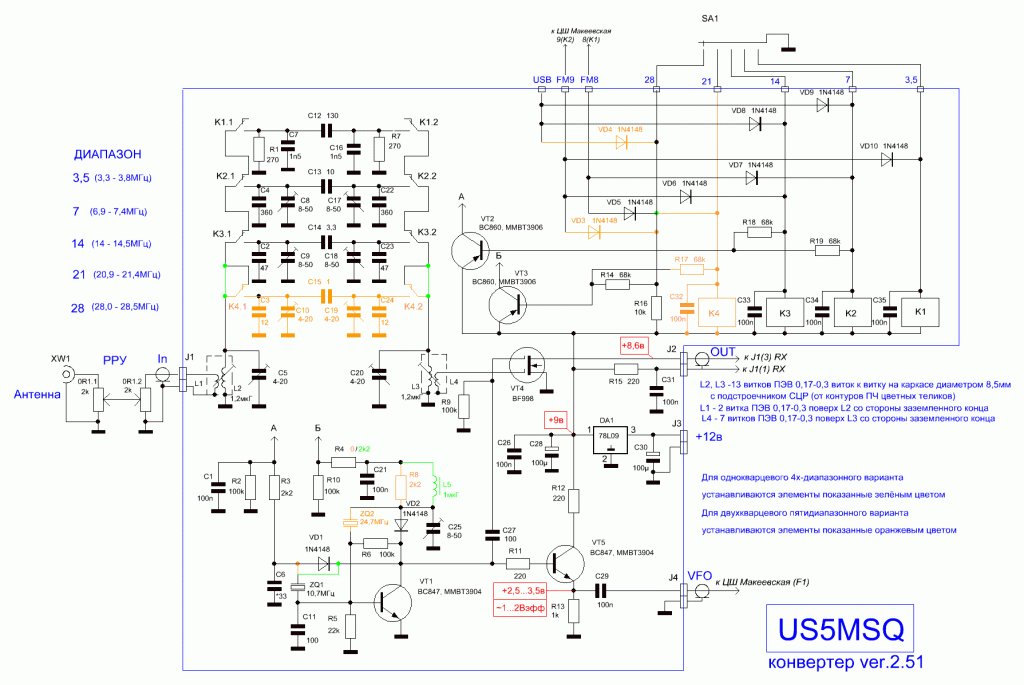 4-5-диапазонный конвертер US5MSQ ver.2.51
