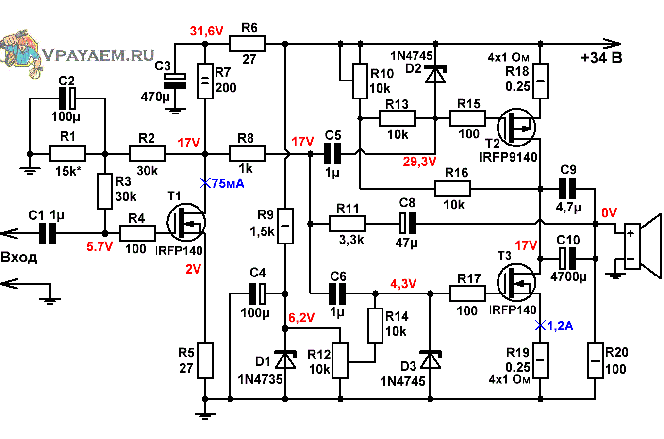 Stk4132ii схема усилителя